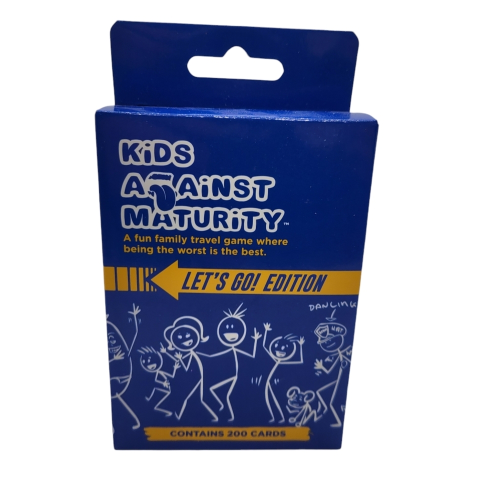 Kids Against Maturity LETS GO Edition Travel Game 200 C ards 4+ Players New